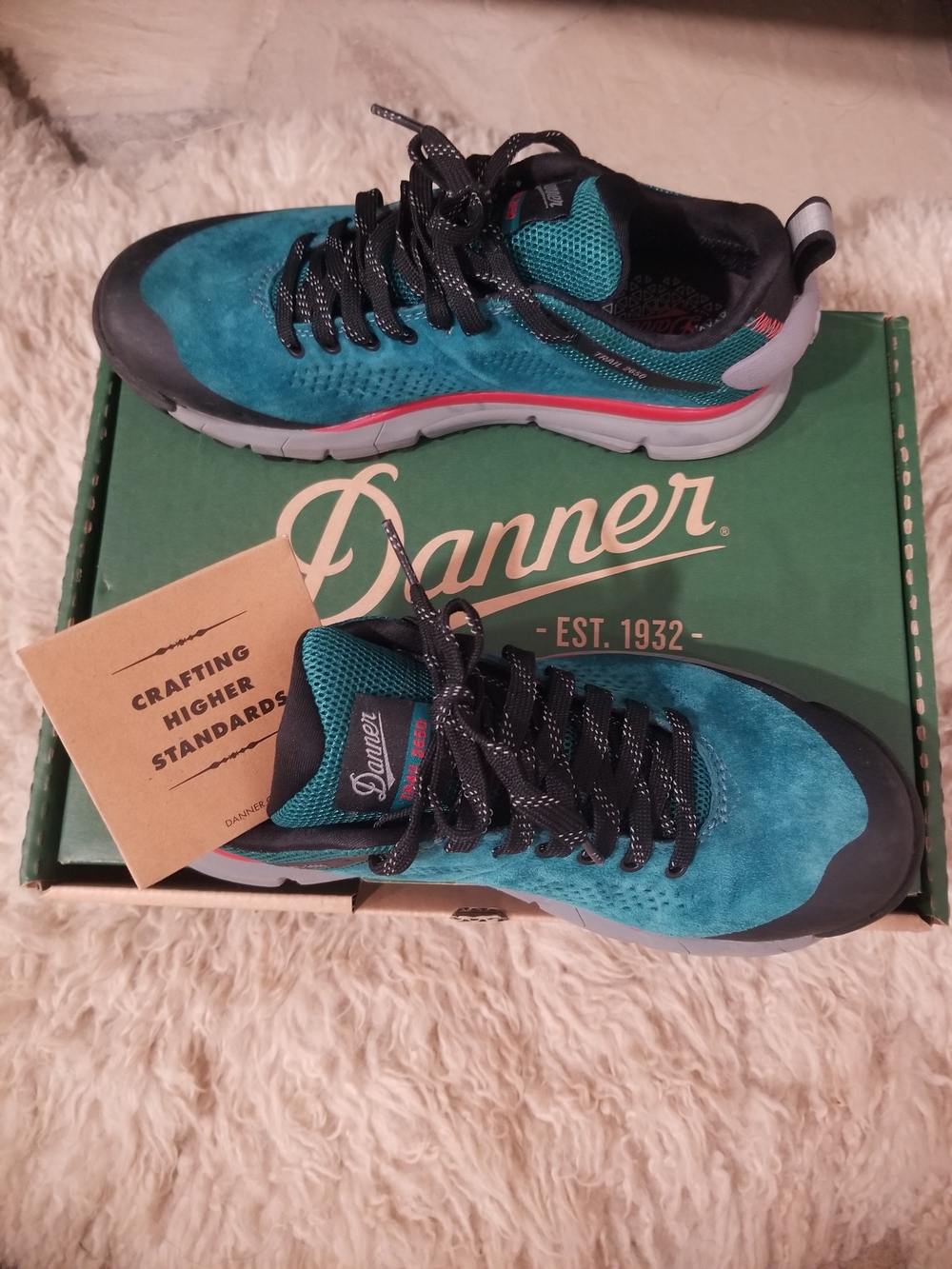 Danner Women’s Teal and Black Trail Sneaker Featuring Vibram